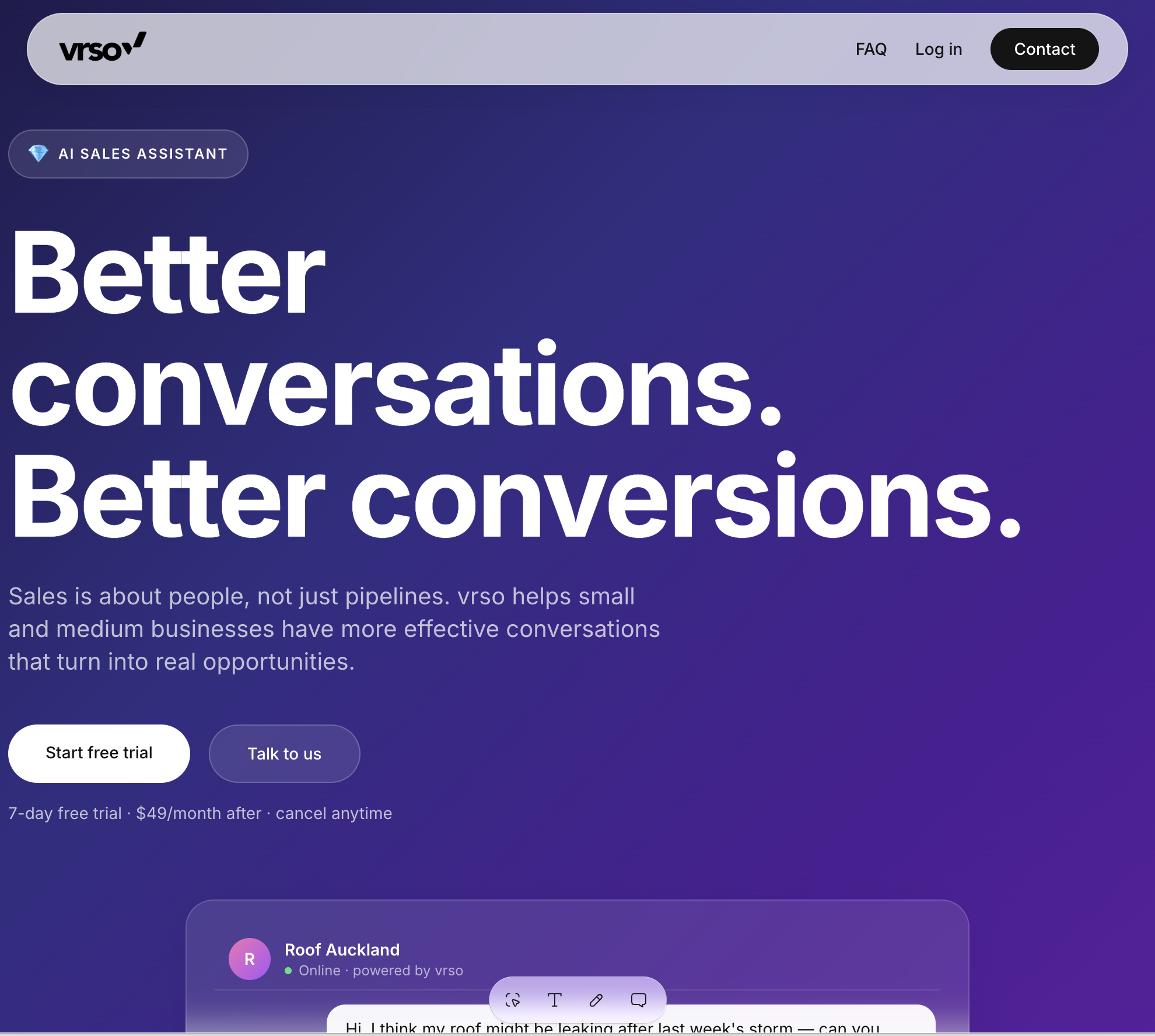 vrso dashboard